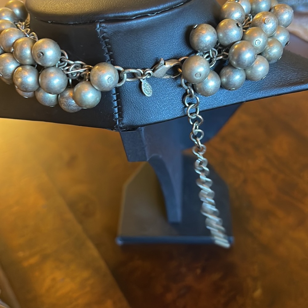 Silver rustic necklace - Picture 3 of 4